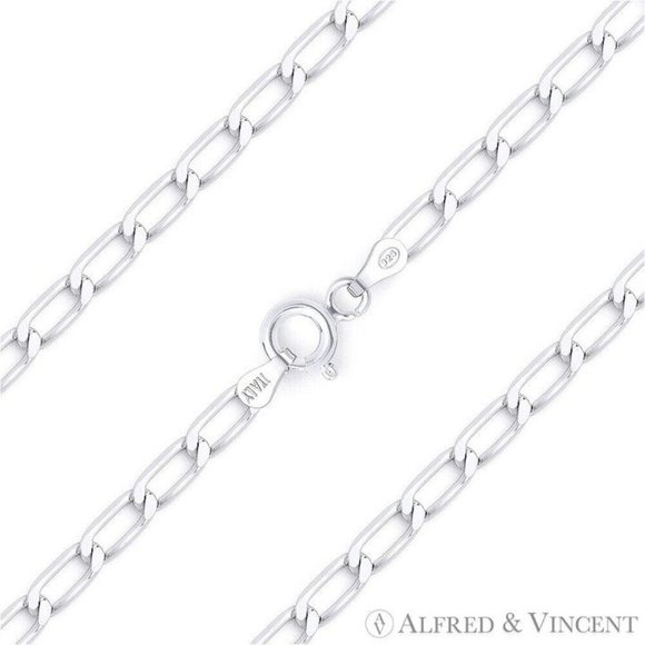 Open Cable Link Italian Chain Anklet in Solid .925 Sterling Silver - Size 10 - Picture 1 of 2